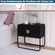 Mesa de Cabeceira Organica Luna Artesano 60 cm -largura- em MDP Nero Duas Gavetas Base Metal Preto -7-